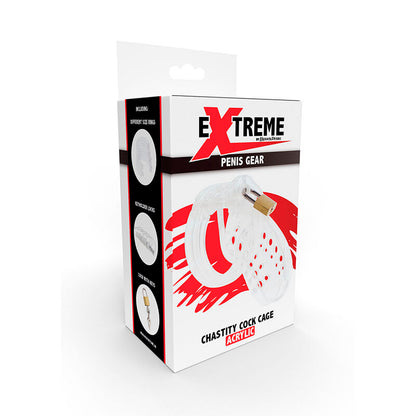DÉSIR CACHÉ - CAGE DE CHASTETÉ EN ACRYLIQUE TRANSPARENT RÉGLABLE EXTRÊME
