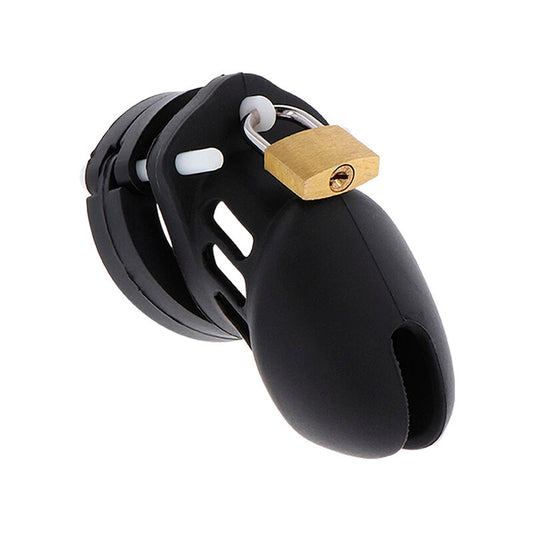 DÉSIR CACHÉ - CAGE DE CHASTETÉ EXTRÊME EN SILICONE TAILLE S NOIR