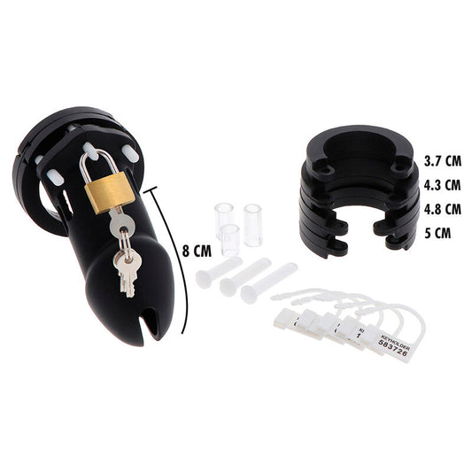 DÉSIR CACHÉ - CAGE DE CHASTETÉ EXTRÊME EN SILICONE TAILLE L NOIR