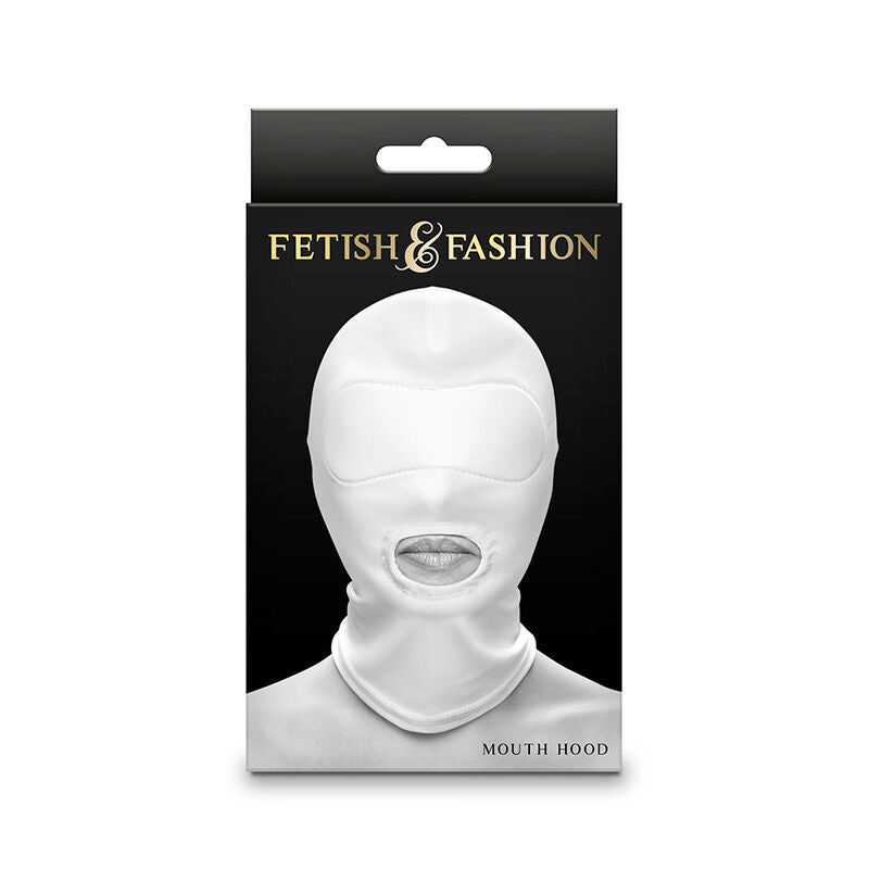 NS NOVELTIES - FETISH &amp; FASHION WHITE NYLON BALACLAVA WITH MOUTH OPENING
