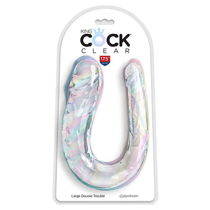 KING COCK - DOUBLE TROUBLE DOUBLE GODE 44 CM TRANSPARENT