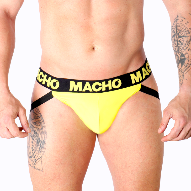 HOMME - MX25A JOCK JAUNE LYCRA S