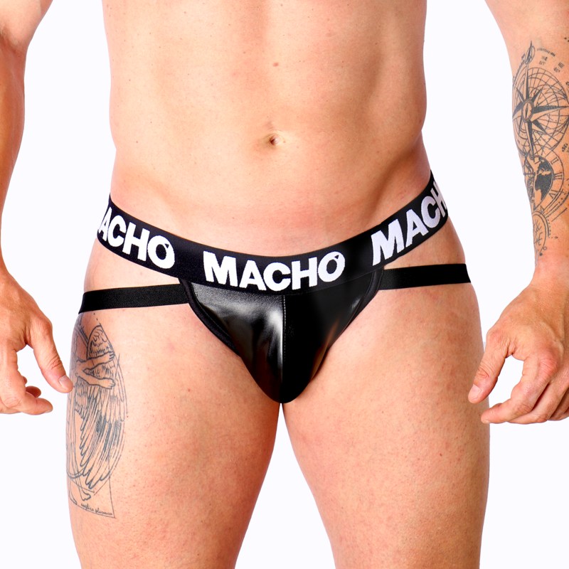 MALE - MX25NC BLACK LEATHER JOCK