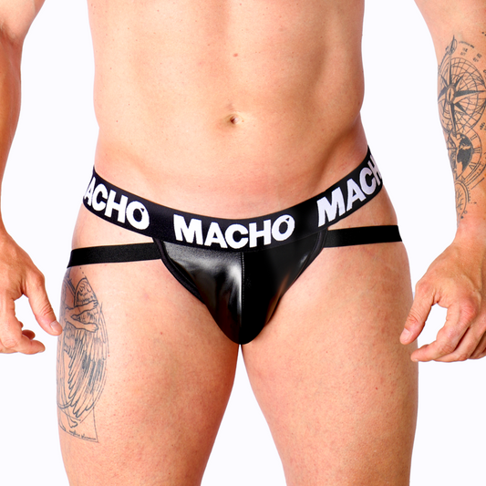 MALE - MX25NC BLACK LEATHER JOCK