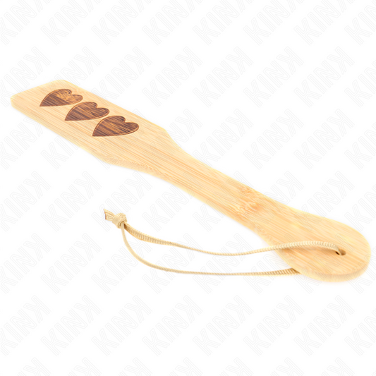 KINK - RAQUETTE EN BAMBOU À MOTIF DE CŒUR 32 X 5,5 CM