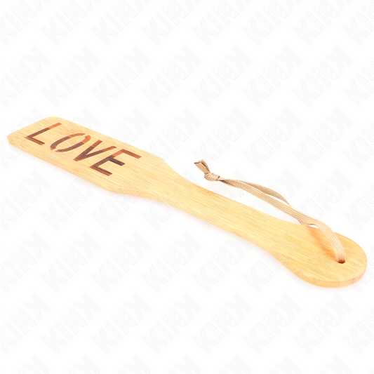 KINK - Pagaie en bambou avec mot d'amour 32 x 5,5 cm