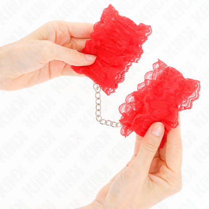 KINK - BRACELETS ÉLASTIQUES EN DENTELLE ROUGE