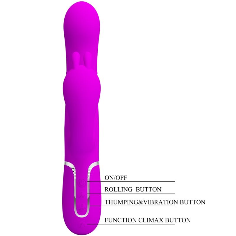 PRETTY LOVE - CAMMY TRIPLE VIBRATEUR MULTIFONCTIONNEL 4 EN 1 ROSE