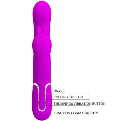 PRETTY LOVE - CAMMY TRIPLE VIBRATEUR MULTIFONCTIONNEL 4 EN 1 ROSE