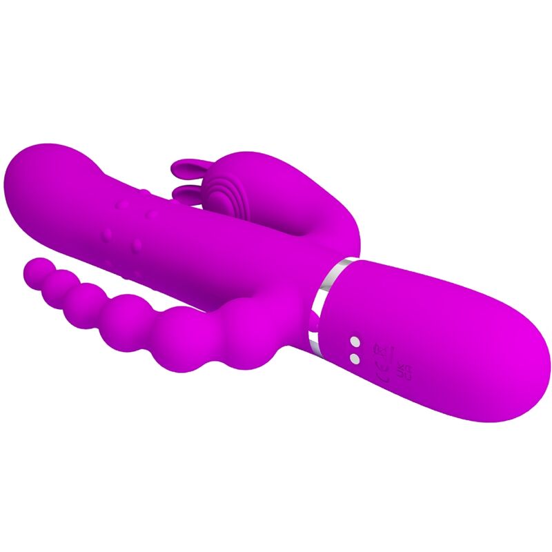 PRETTY LOVE - CAMMY TRIPLE VIBRATEUR MULTIFONCTIONNEL 4 EN 1 ROSE