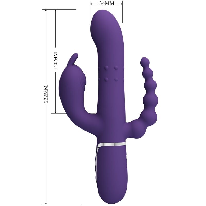 PRETTY LOVE - CAMMY TRIPLE MULTIFUNCTIONAL VIBRATOR 4 IN 1 PURPLE