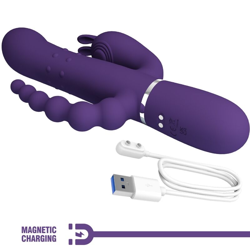 PRETTY LOVE - CAMMY TRIPLE MULTIFUNCTIONAL VIBRATOR 4 IN 1 PURPLE