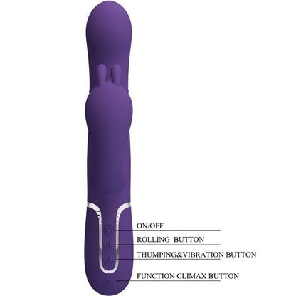 PRETTY LOVE - CAMMY TRIPLE MULTIFUNCTIONAL VIBRATOR 4 IN 1 PURPLE
