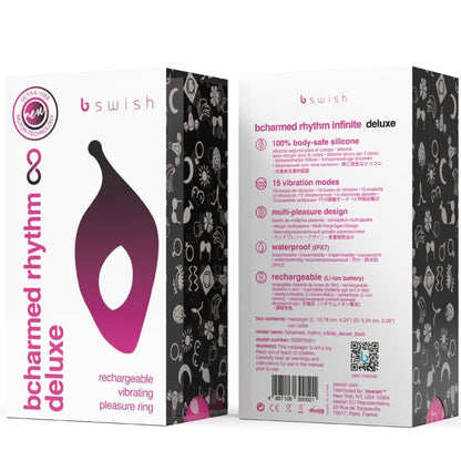 B SWISH - BCHARMED RHYTHM INFINITE DELUXE ANNEAU PÉNITENTIAIRE 15 VIBRATIONS NOIR
