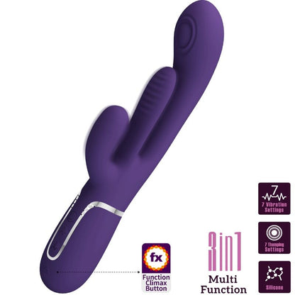 PRETTY LOVE - SHANIA TRIPLE VIBRATEUR LAPIN MULTIFONCTION VIOLET