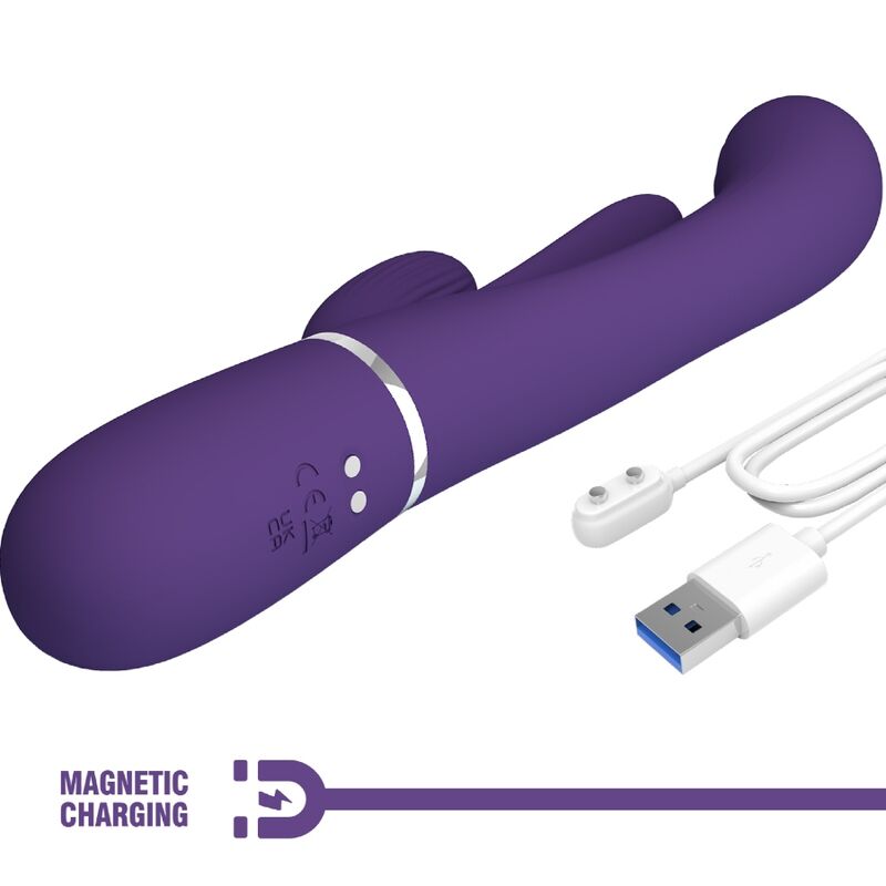 PRETTY LOVE - SHANIA TRIPLE VIBRATEUR LAPIN MULTIFONCTION VIOLET