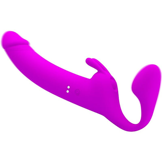 PRETTY LOVE - GODE STRAPPEUR ZANINI SANS HARNAIS 10 VIBRATIONS VIOLET