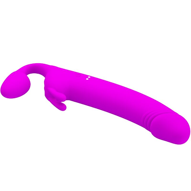 PRETTY LOVE - GODE STRAPPEUR ZANINI SANS HARNAIS 10 VIBRATIONS VIOLET