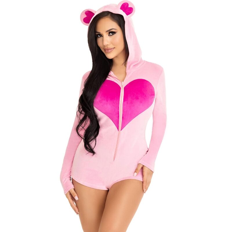 LEG AVENUE - PINK VELVET BEAR BODYSUIT M