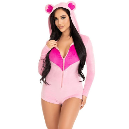 LEG AVENUE - PINK VELVET BEAR BODYSUIT M