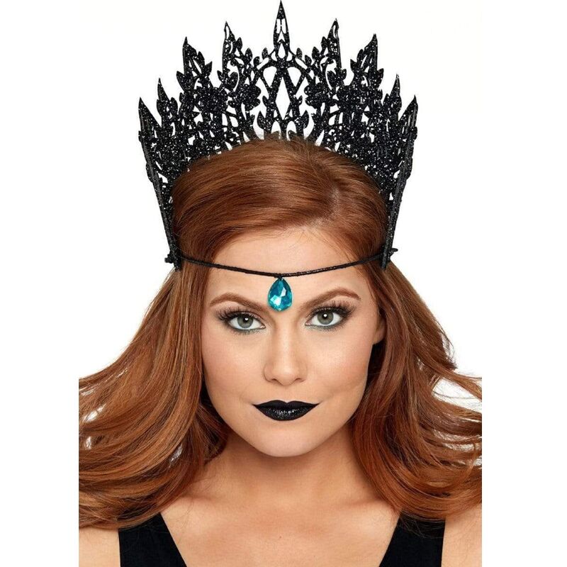 LEG AVENUE - GLITTER CROWN WITH BLACK JEWEL