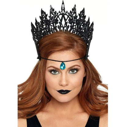 LEG AVENUE - GLITTER CROWN WITH BLACK JEWEL