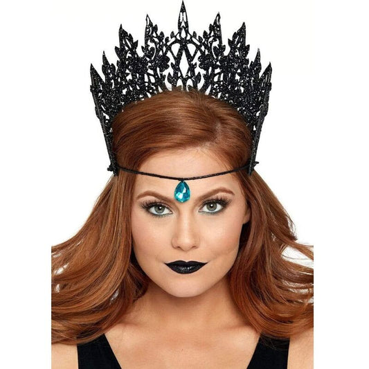 LEG AVENUE - GLITTER CROWN WITH BLACK JEWEL
