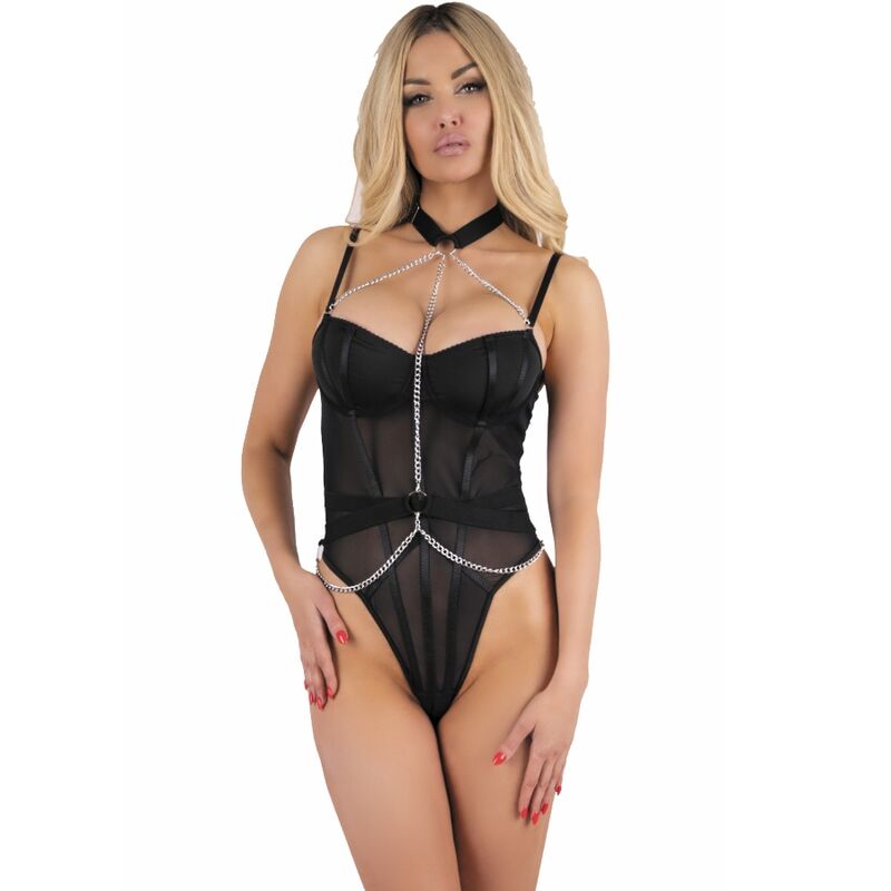 LIVCO CORSETTI FASHION - BODY RUBIKA LC XG079 AVEC RAS ​​DE COU NOIR S