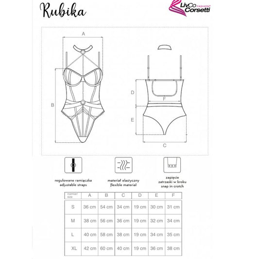 LIVCO CORSETTI FASHION - BODY RUBIKA LC XG079 AVEC RAS ​​DE COU NOIR S