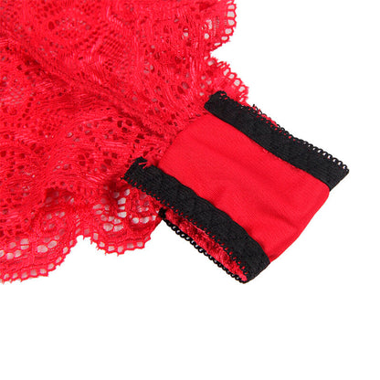 SUBBLIME - 953904 ENSEMBLE 3 PIÈCES EN DENTELLE ET SATIN ROUGE L/XL