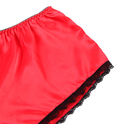 SUBBLIME - 953904 ENSEMBLE 3 PIÈCES EN DENTELLE ET SATIN ROUGE L/XL