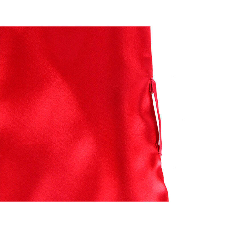 SUBBLIME - 954017 CHEMISE DE NUIT EN DENTELLE AVEC DOS TRANSPARENT + STRING ROUGE/NOIR S/M
