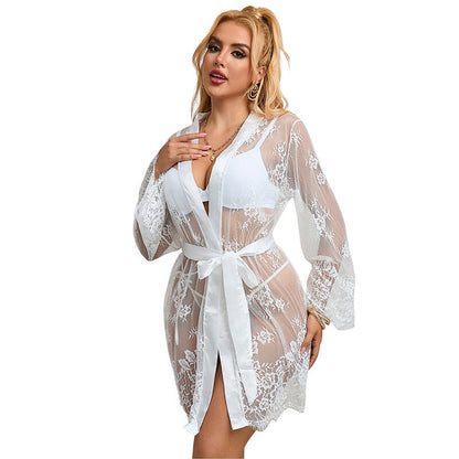 SUBBLIME - 954376 Chemise de nuit blanche à manches longues et imprimé floral L/XL