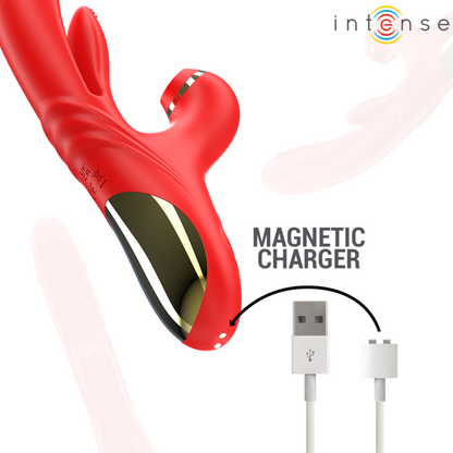 INTENSE - KAROL MULTIFUNCTION VIBRATOR THRUST &amp; STIMULATION &amp; SUCTION RED