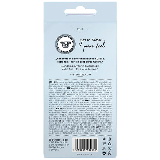 MISTER SIZE - PRÉSERVATIFS TAILLE S 49 MM (10 UNITÉS)