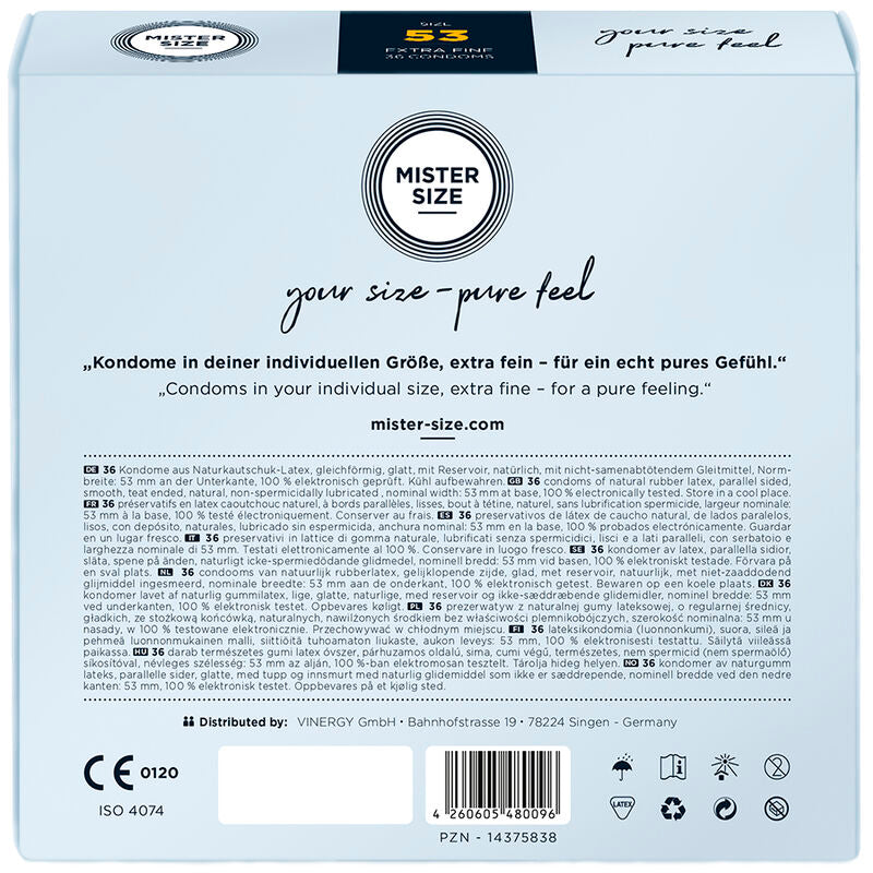 MISTER SIZE - PRÉSERVATIFS TAILLE M 53 MM (36 UNITÉS)