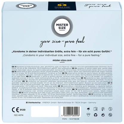 MISTER SIZE - PRÉSERVATIFS TAILLE M 53 MM (36 UNITÉS)