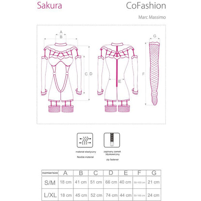 LIVCO CORSETTI FASHION - COMBINAISON SAKURA CF 90357 + GANTS LONGS + PORTE-JARRETELLES NOIR S/M