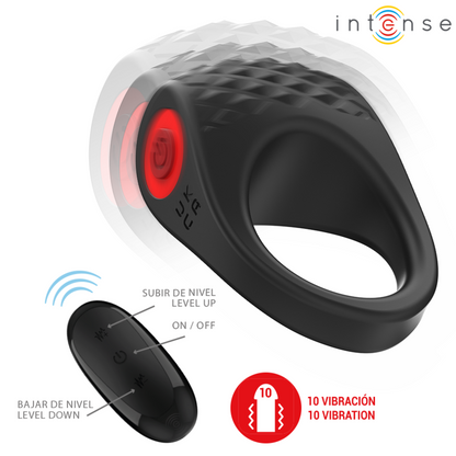 INTENSE - CLOVER VIBRATING PENIS RING 10 VIBRATIONS BLACK
