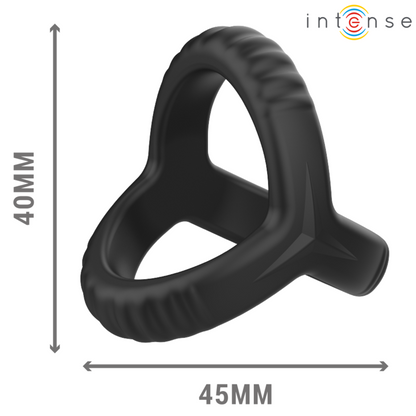 INTENSE - CARSON DOUBLE ANNEAU PÉNITENSILE EN SILICONE NOIR MODÈLE 4