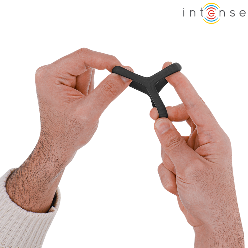 INTENSE - CARSON DOUBLE ANNEAU PÉNITENSILE EN SILICONE NOIR MODÈLE 4