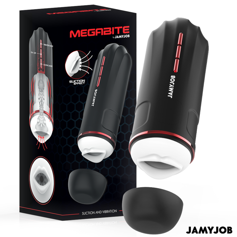 JAMYJOB - MASTURBATEUR BUCCAL AUTOMATIQUE MEGABITE 5 MODES D'ASPIRATION ET DE VIBRATION