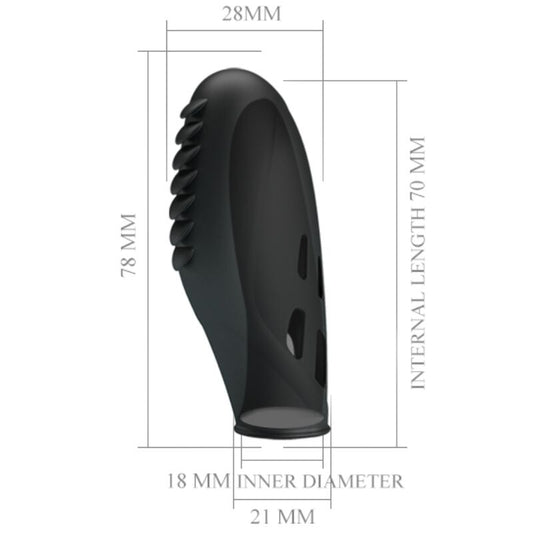PRETTY LOVE - GILO BLACK SILICONE FINGER VIBRATOR