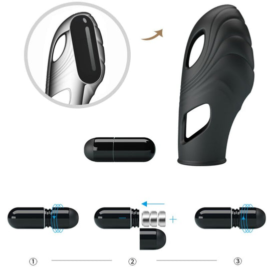 PRETTY LOVE - LICH BLACK SILICONE FINGER VIBRATOR