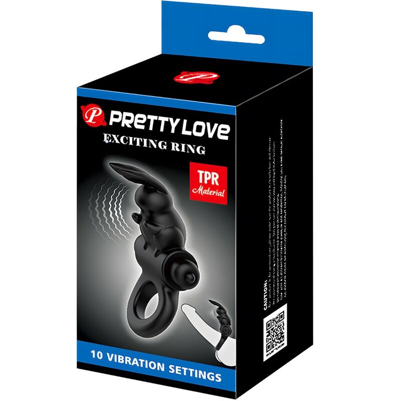 PRETTY LOVE - EXCITING RING RABBIT BAGUE VIBRANTE 10 VIBRATIONS NOIRE