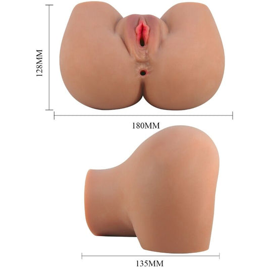 CRAZY BULL - VIBRATEUR DORSAL MILA AVEC VAGIN ET ANUS NATURELS RÉALISTES TÉLÉCOMMANDE