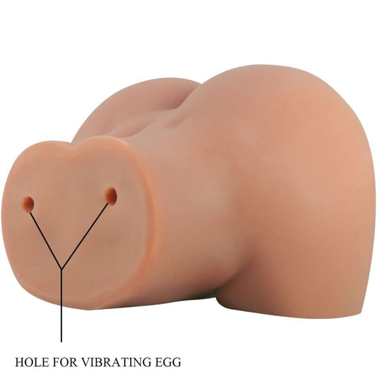 CRAZY BULL - VIBRATEUR DORSAL MILA AVEC VAGIN ET ANUS NATURELS RÉALISTES TÉLÉCOMMANDE