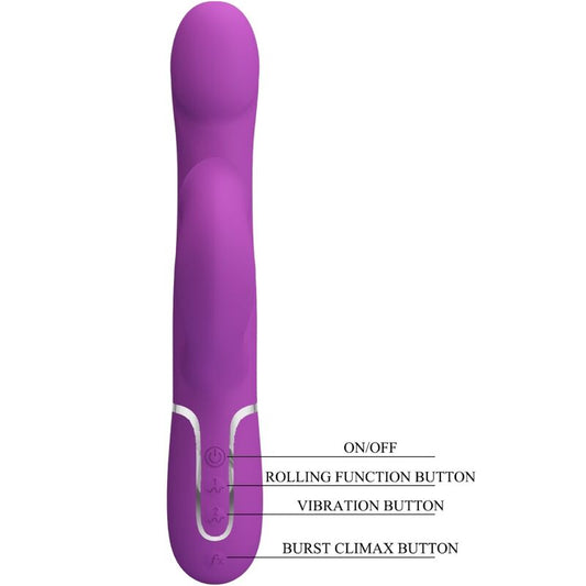 PRETTY LOVE - 4-IN-1 MULTIFUNCTIONAL VIBRATOR &amp; STIMULATOR PURPLE