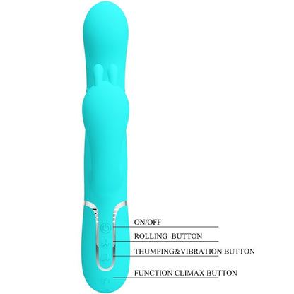 PRETTY LOVE - CAMMY TRIPLE RABBIT VIBRATOR MULTIFUNCTION 4 IN 1 BLUE