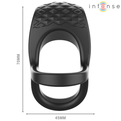 INTENSE - ALEX DOUBLE VIBRATING PENIS RING 10 VIBRATIONS BLACK